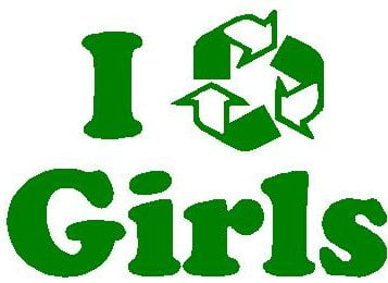 I Recycle Girls Diecut Decal