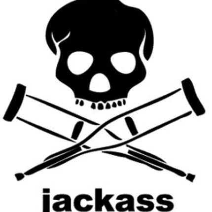 Jackass Skull and Crutches Decal