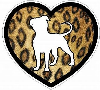 PITBULL HEART STICKER FILLS skin leopard