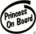 Princess On Board Inside Decal