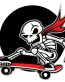 SKATER SUPERHERO SKULL STICKER