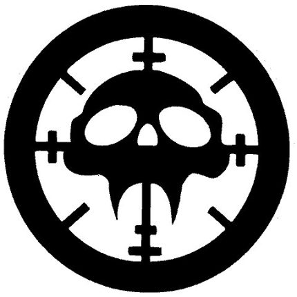 Skull in Cross Hairs Diecut Decal