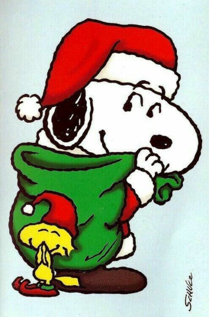 Snoopy Christmas Sticker santa with woody