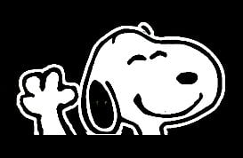 Snoopy Waving Decal Sticker