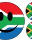 0 SOUTH AFRICAN FLAG STICKER ROUND x3