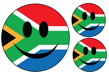 0 SOUTH AFRICAN FLAG STICKER ROUND x3