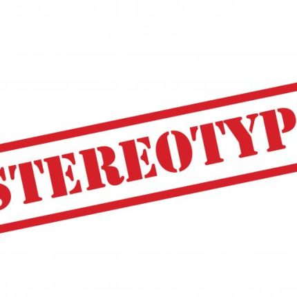 stereotype red and white sticker