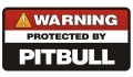 Warning Protected by Pitbull Color Sticker 2