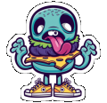 Zombie Cartoon Sticker Car Decal