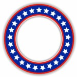 american-patriotic-round-ring frame-STICKER