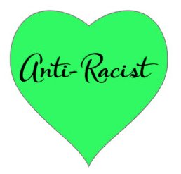 anti racist heart sticker