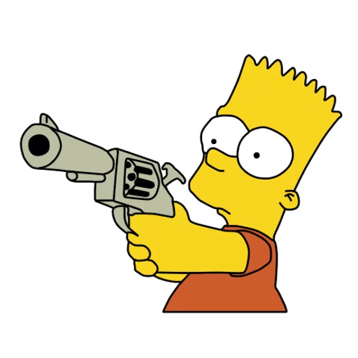 bart-simpson-GUN Sticker