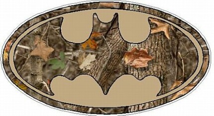 Bat Oval Camo Nature 2 Sticker