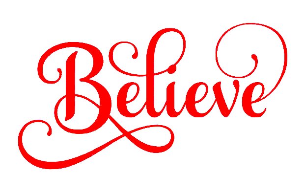 BELIEVE WITH FANCY SCROLLS DECAL 2