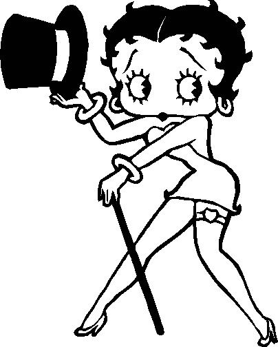 Betty Boop Top Hat and Cane Diecut Decal