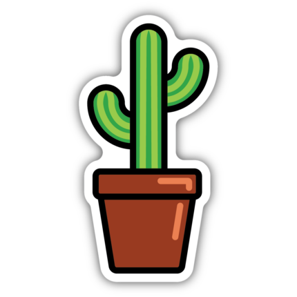 cactus-in pot cartoon-plant sticker GIRL