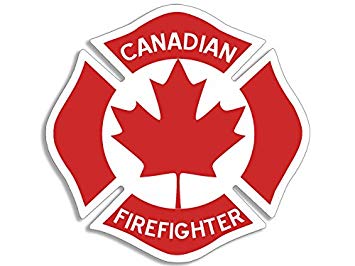 Canadian Firefighter MAPLE LEAF CROSS STICKER