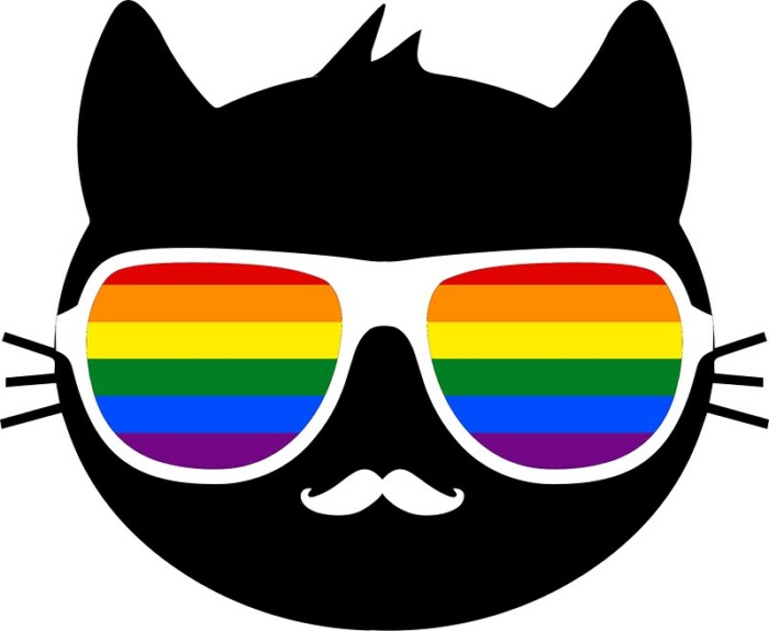 Cool Cat Love Peace LGBTQ Sticker
