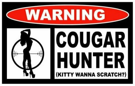 Cougar Hunter Funny Warning Sticker Set