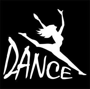 Dance Sticker Text and Silhouette Decal 2