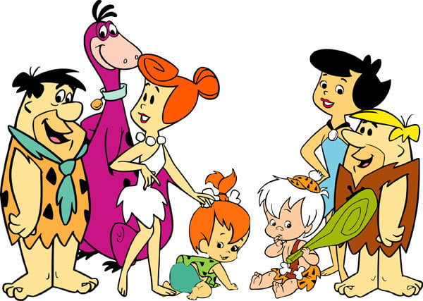 Flintstone and Rubble Family Color Sticker Decal