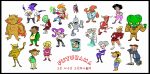 Futurama Characters Stylized Rectangular Sticker