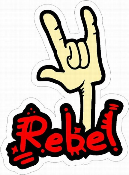 HAND SIGNS REBEL STICKER 1