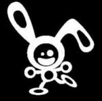 happy bunny logo sticker