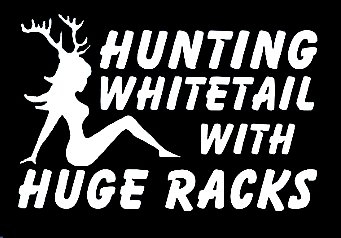 hunting whiteail with huge racks die cut decal