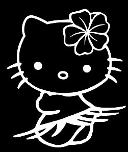 Kitty Kat in Hula Skirt Sticker