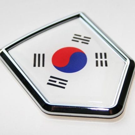 Korea Korean Flag Crest Decal Car Chrome Emblem Sticker