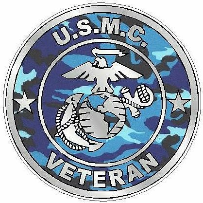 MARINE CORPS VETERAN camo blue