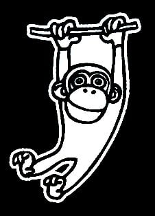 Monkey in Tree Vinyl Decal Sticker