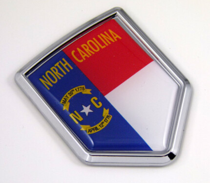 north corolina US state flag domed chrome emblem car badge decal