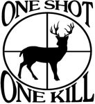 One Shot One Kill Diecut Deer Hunting Decal