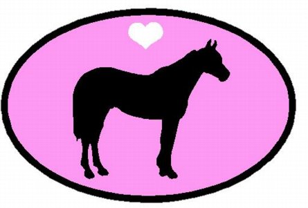 Oval Horse Decal 1 PINK