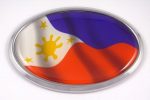 Philippine Oval  Flag 3D Chrome Emblem