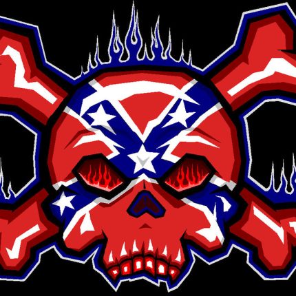 Rebel Flaming Skull Sticker