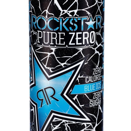 Rockstar PURE ZERO BLUE ICE energy drink can shaped sticker