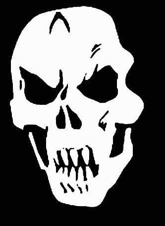 skull mask die cut decal