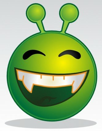 smile alien-head cartoon sticker 11