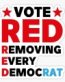 VOTE RED POLITICAL STICKER