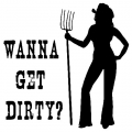 Wanna Get Dirty Sexy Cowgirl Sticker