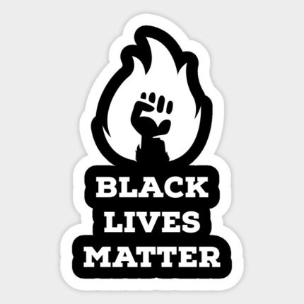1 BLACK LIVES MATTER FLAME 77 STICKER