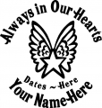 Always in Our Hearts Star with Wings Sticker