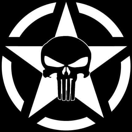 army punnisher skull die cut decal