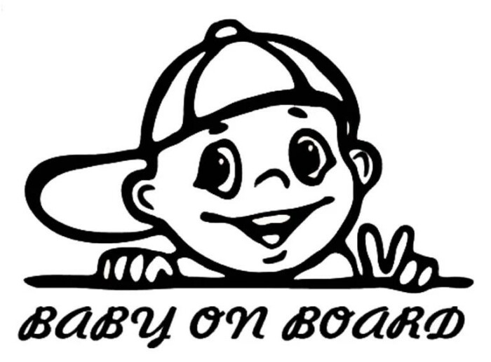 baby on board die cut decal 99