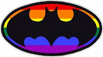 Bat Oval Pride Flag Sticker