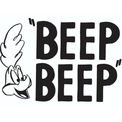 beep beep roadrunner die cut car decal