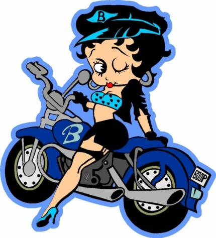 betty-boop-on motorcycle sticker